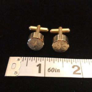 3/$15 ⭐️Vintage gold tone starburst cuff links very good condition cufflinks (s)